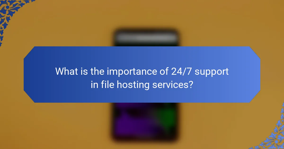 What is the importance of 24/7 support in file hosting services?