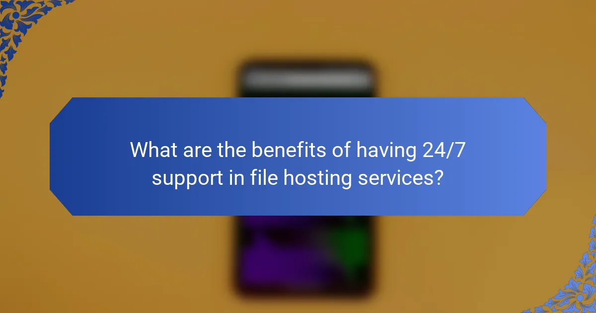 What are the benefits of having 24/7 support in file hosting services?