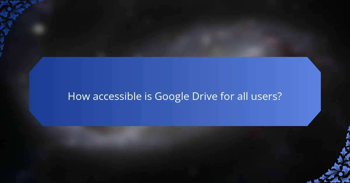 How accessible is Google Drive for all users?