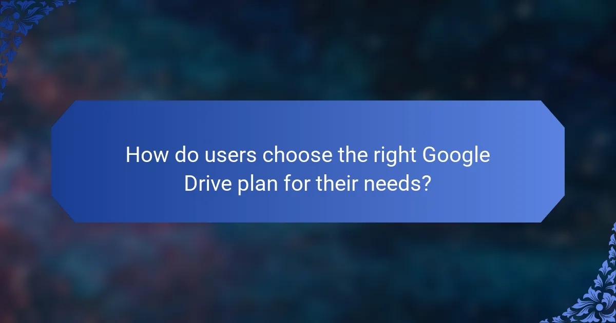 How do users choose the right Google Drive plan for their needs?