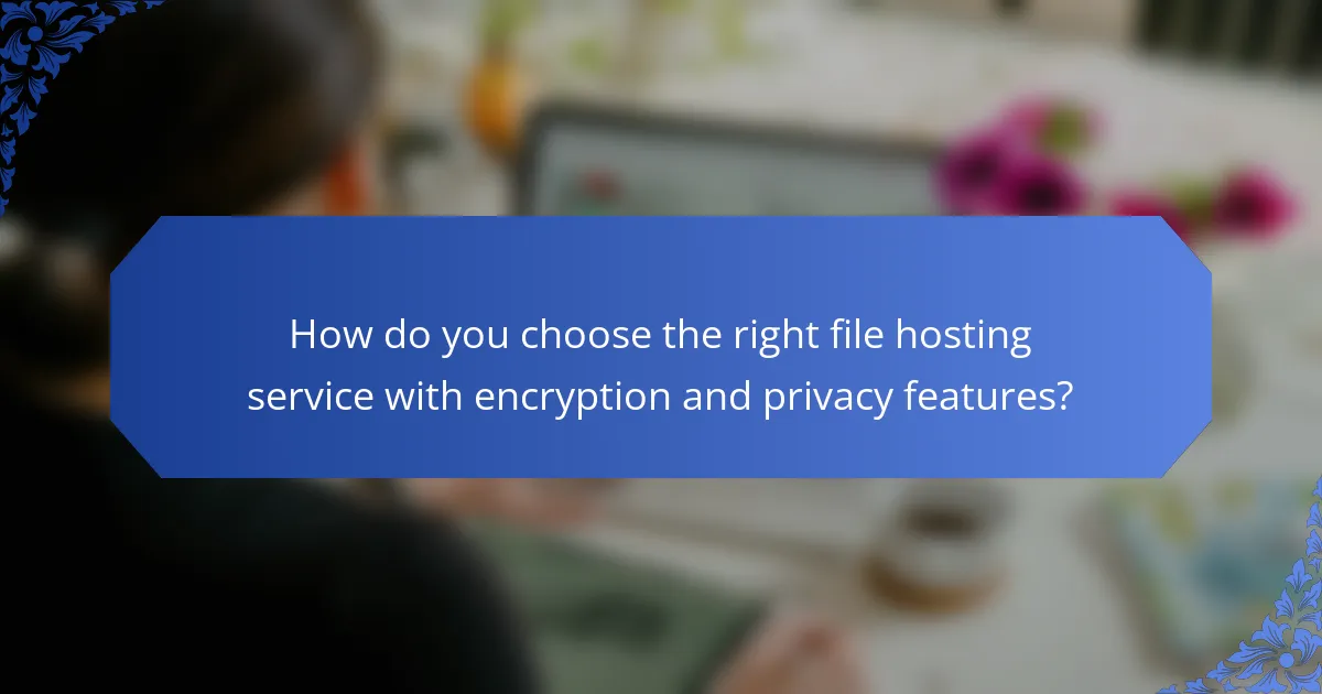 How do you choose the right file hosting service with encryption and privacy features?