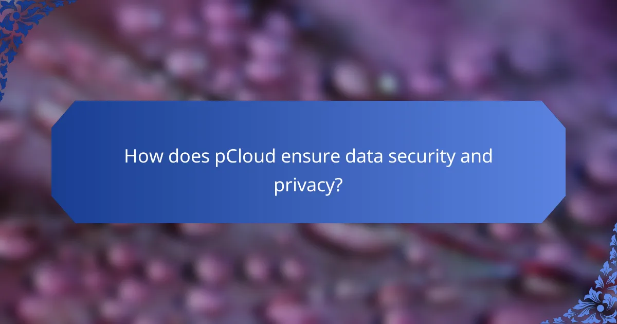 How does pCloud ensure data security and privacy?