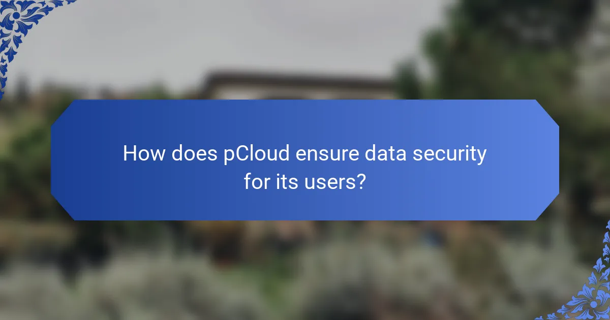 How does pCloud ensure data security for its users?