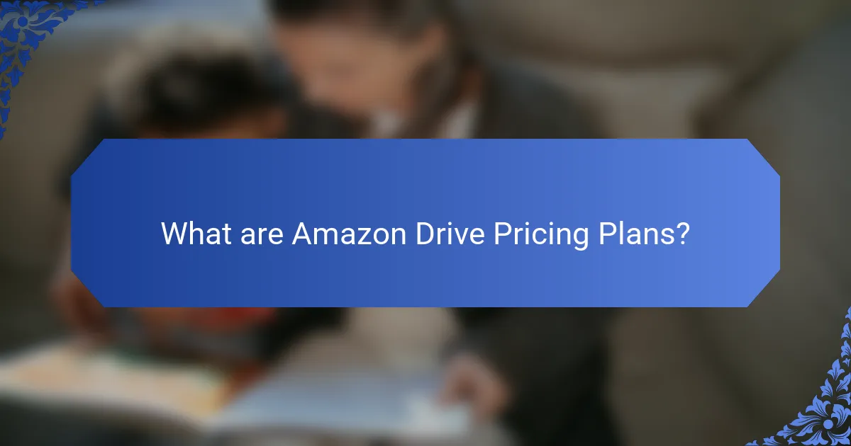 What are Amazon Drive Pricing Plans?
