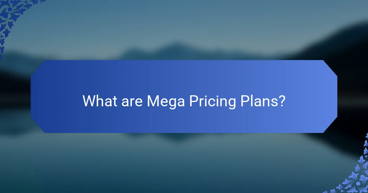 What are Mega Pricing Plans?