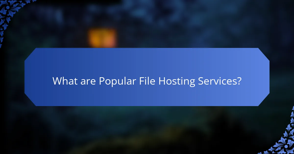 What are Popular File Hosting Services?