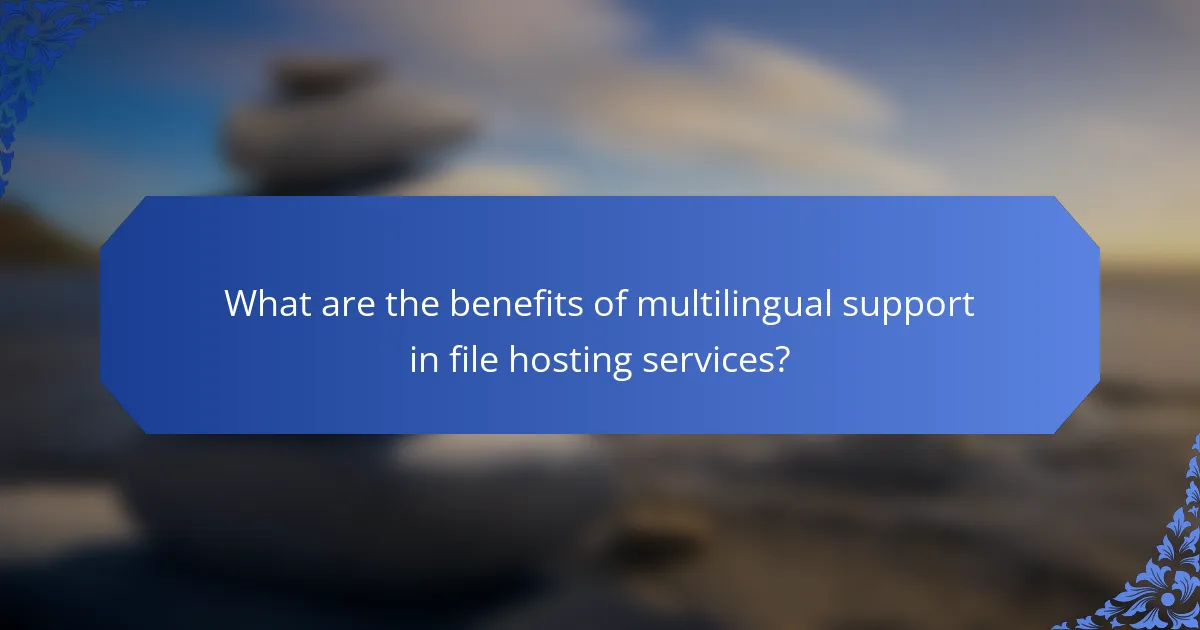 What are the benefits of multilingual support in file hosting services?