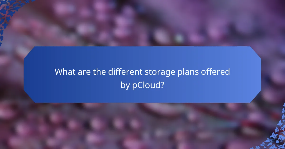 What are the different storage plans offered by pCloud?