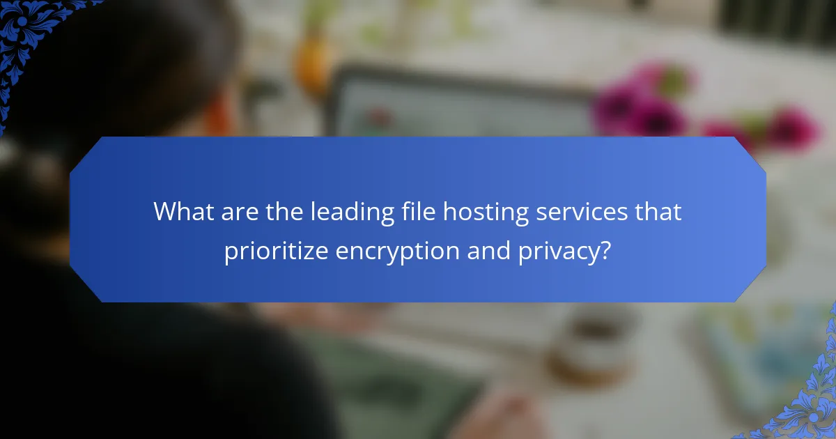 What are the leading file hosting services that prioritize encryption and privacy?