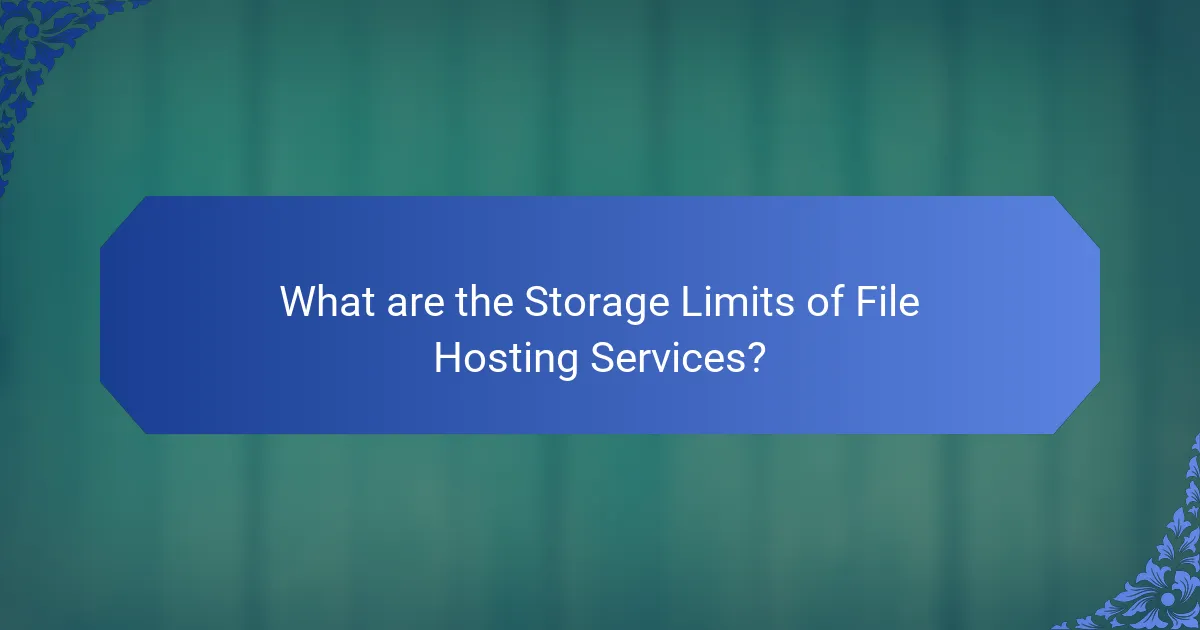 What are the Storage Limits of File Hosting Services?
