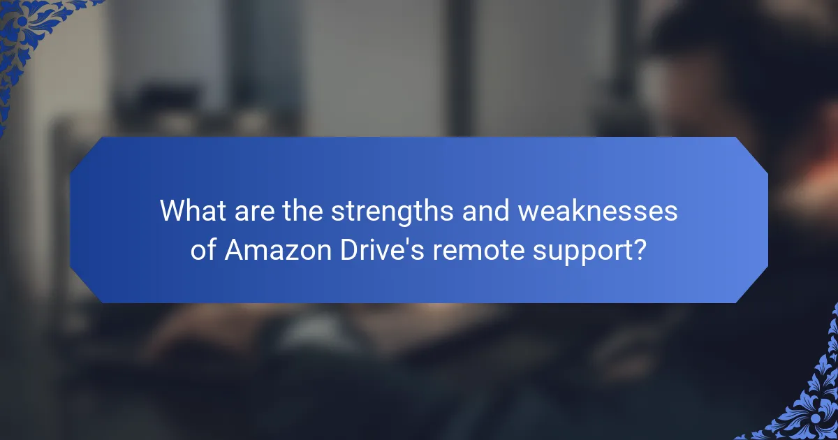 What are the strengths and weaknesses of Amazon Drive's remote support?