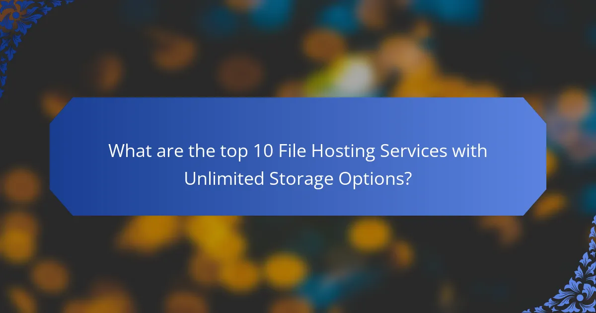 What are the top 10 File Hosting Services with Unlimited Storage Options?