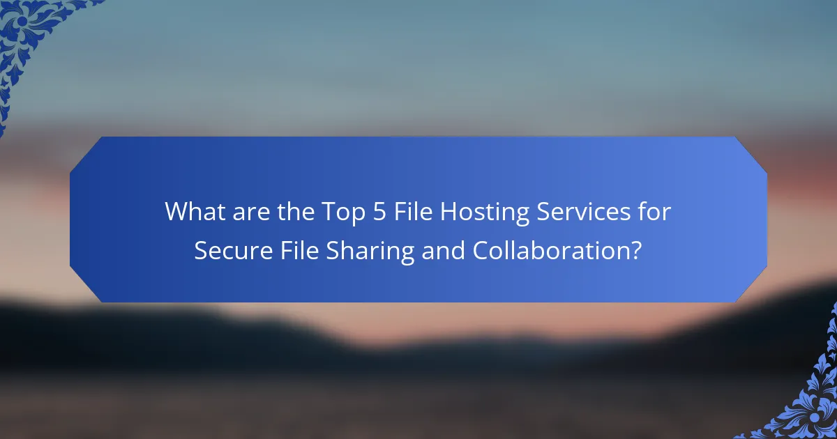 What are the Top 5 File Hosting Services for Secure File Sharing and Collaboration?