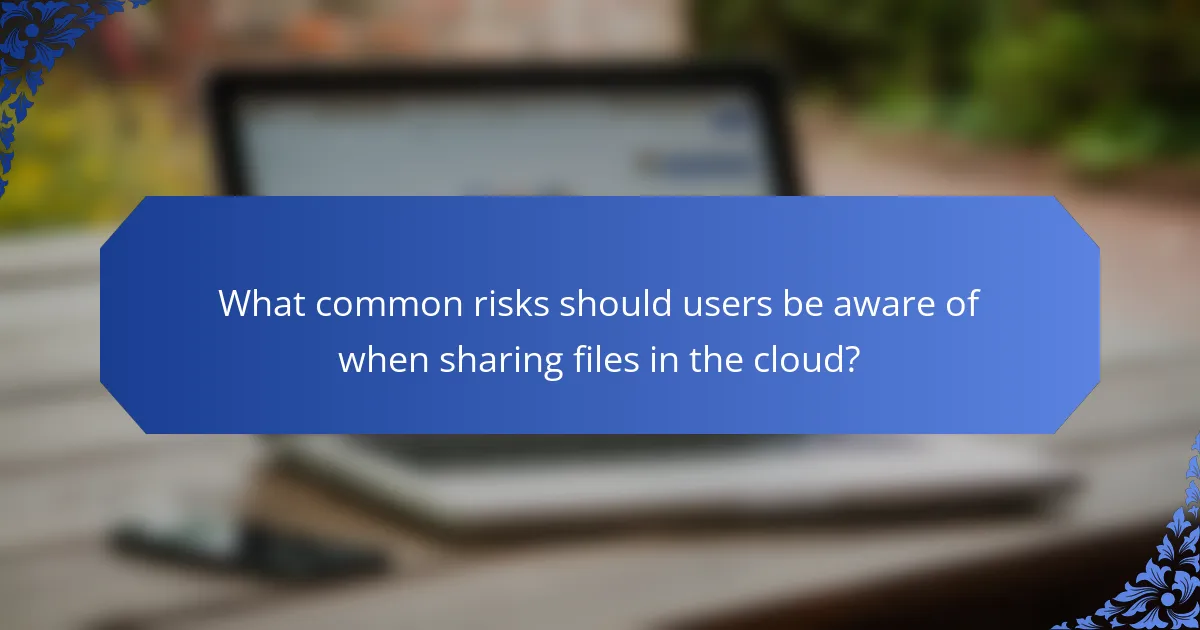What common risks should users be aware of when sharing files in the cloud?