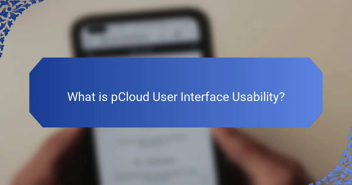 What is pCloud User Interface Usability?