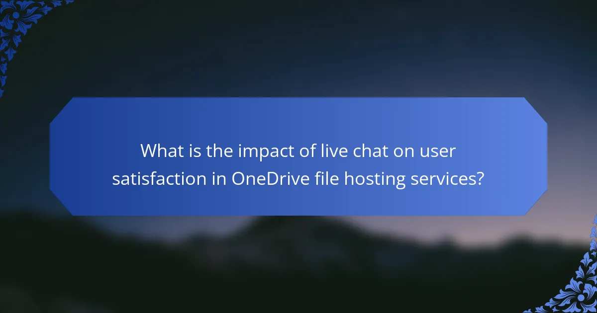 What is the impact of live chat on user satisfaction in OneDrive file hosting services?