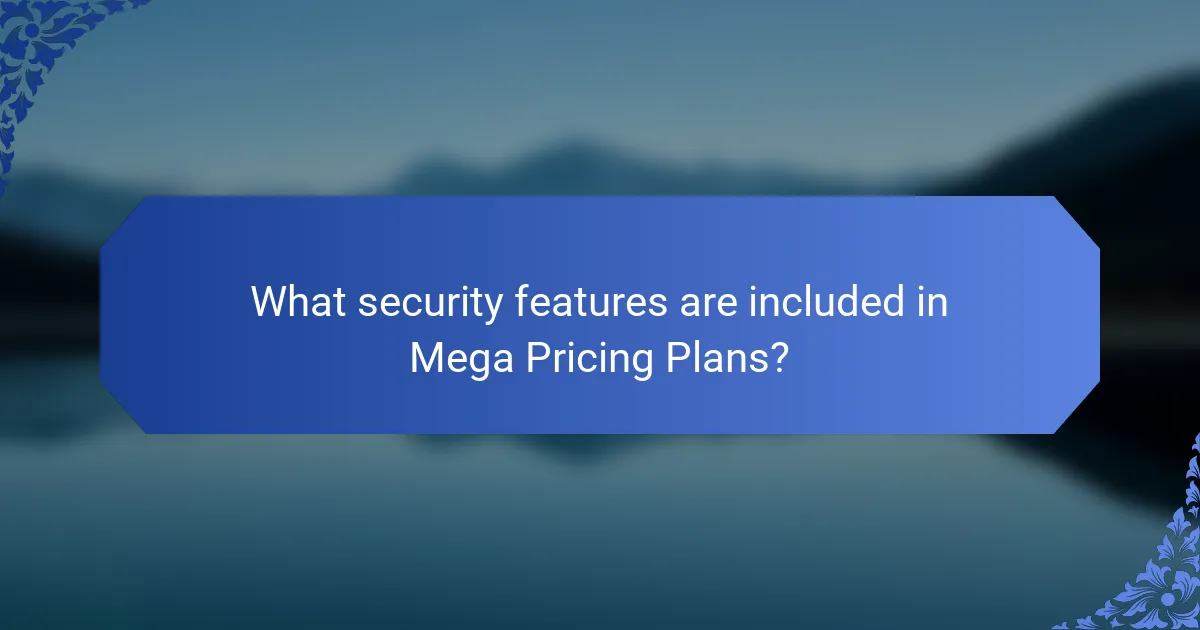 What security features are included in Mega Pricing Plans?